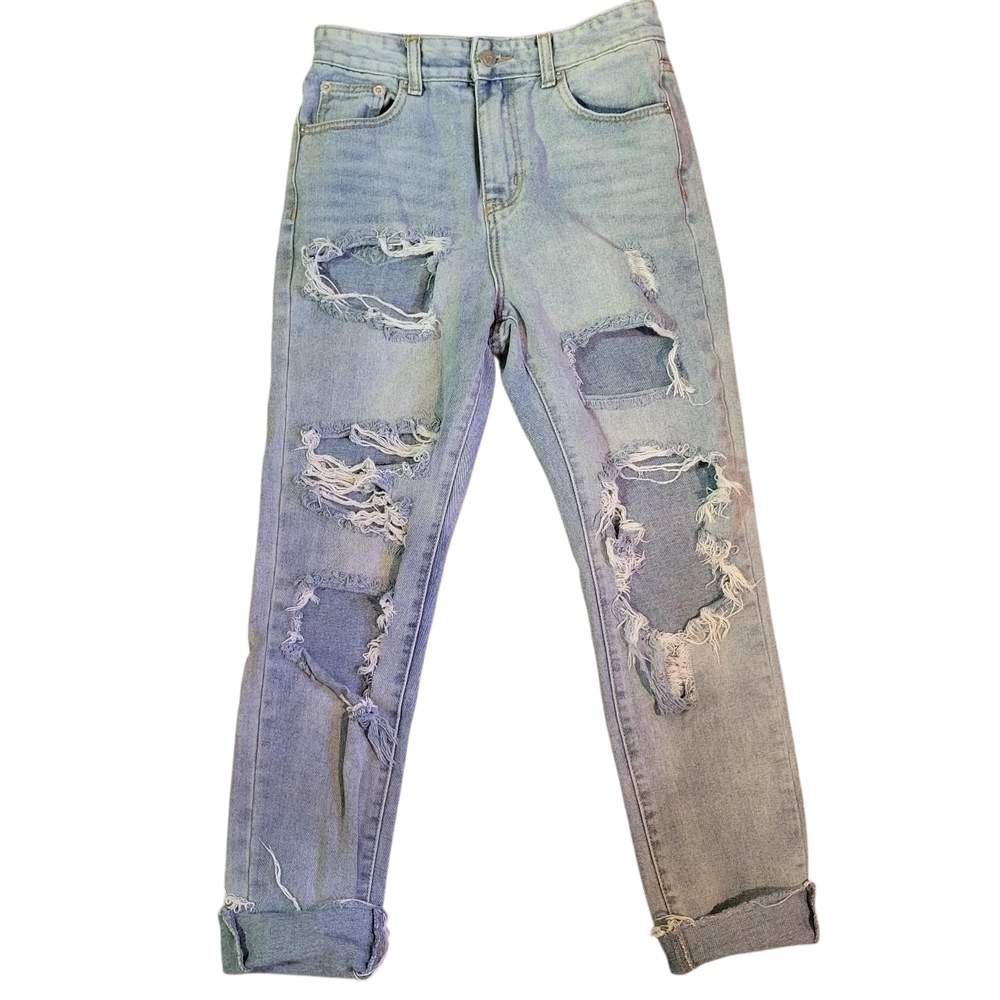 Nasty GAL Distressed Light Blue RIPPED DISTRESED Jeans